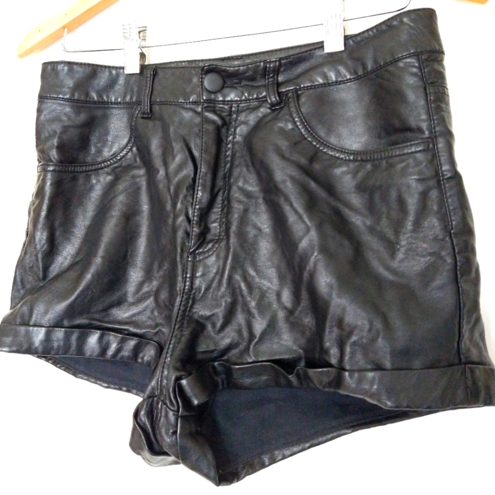 Pleather shorts with real pockets!